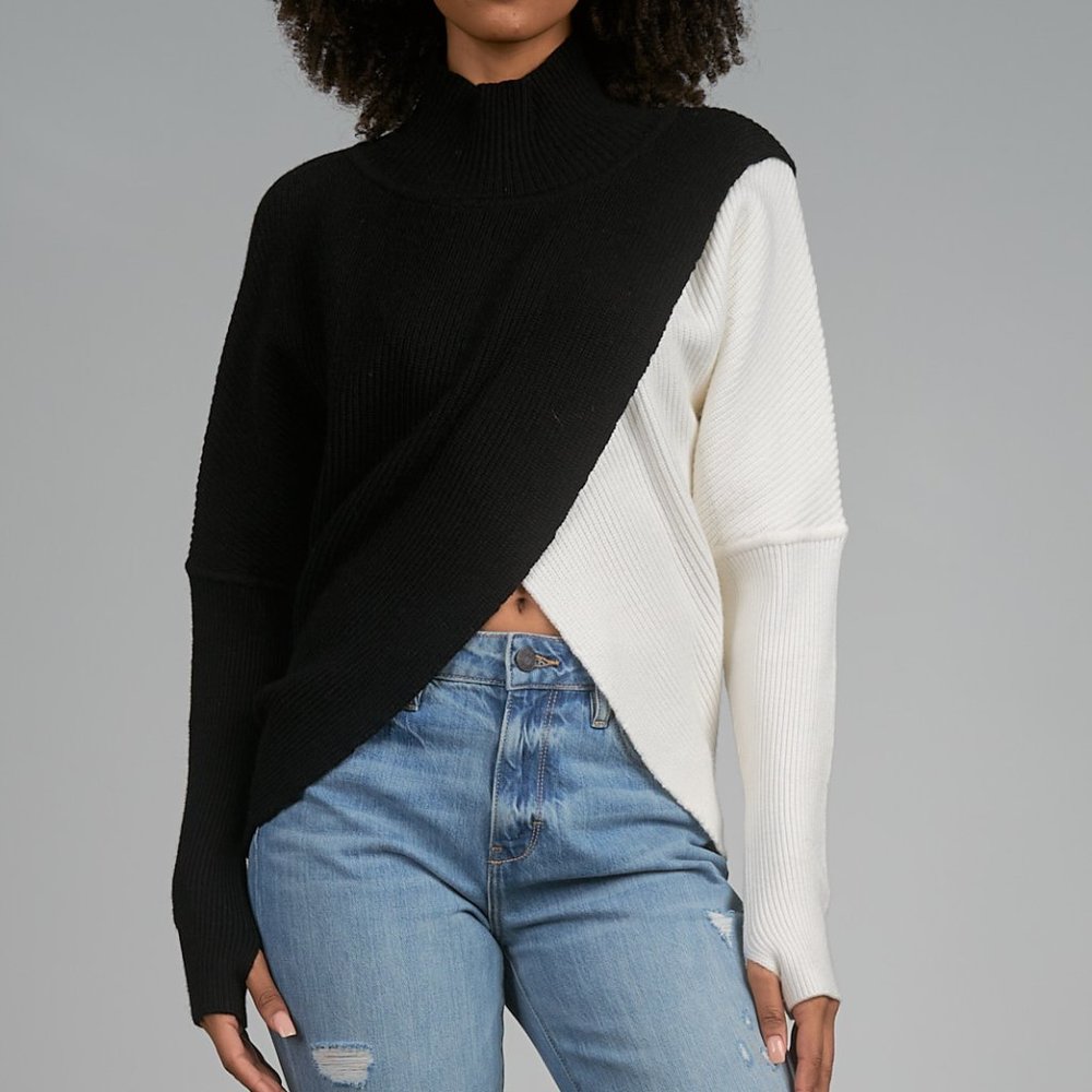 Elan Women's Color Block Print Turtleneck Long Sl… - image 2